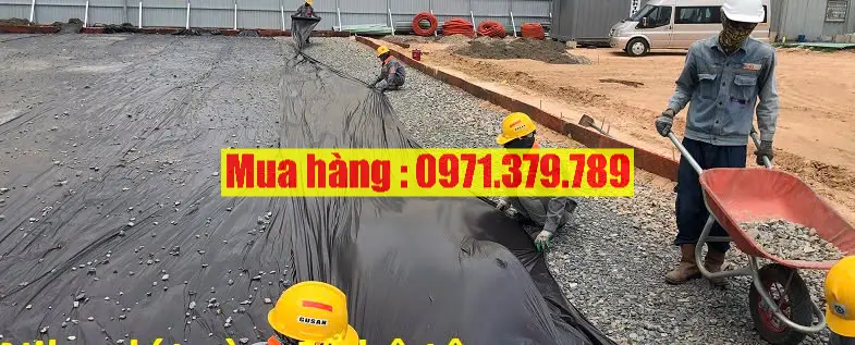 Hình ảnh thực tế thi công nilon đen trải đổ bê tông - Lh 0971379789