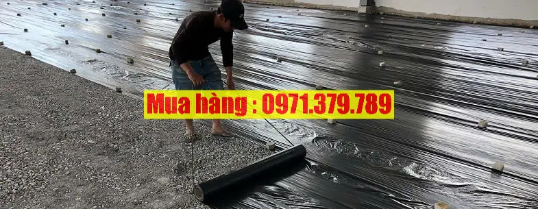 Hình ảnh thực tế thi công nilon đen trải đổ bê tông - Lh 0971379789