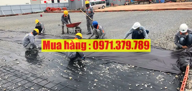 Hình ảnh thực tế thi công nilon đen trải đổ bê tông - Lh 0971379789